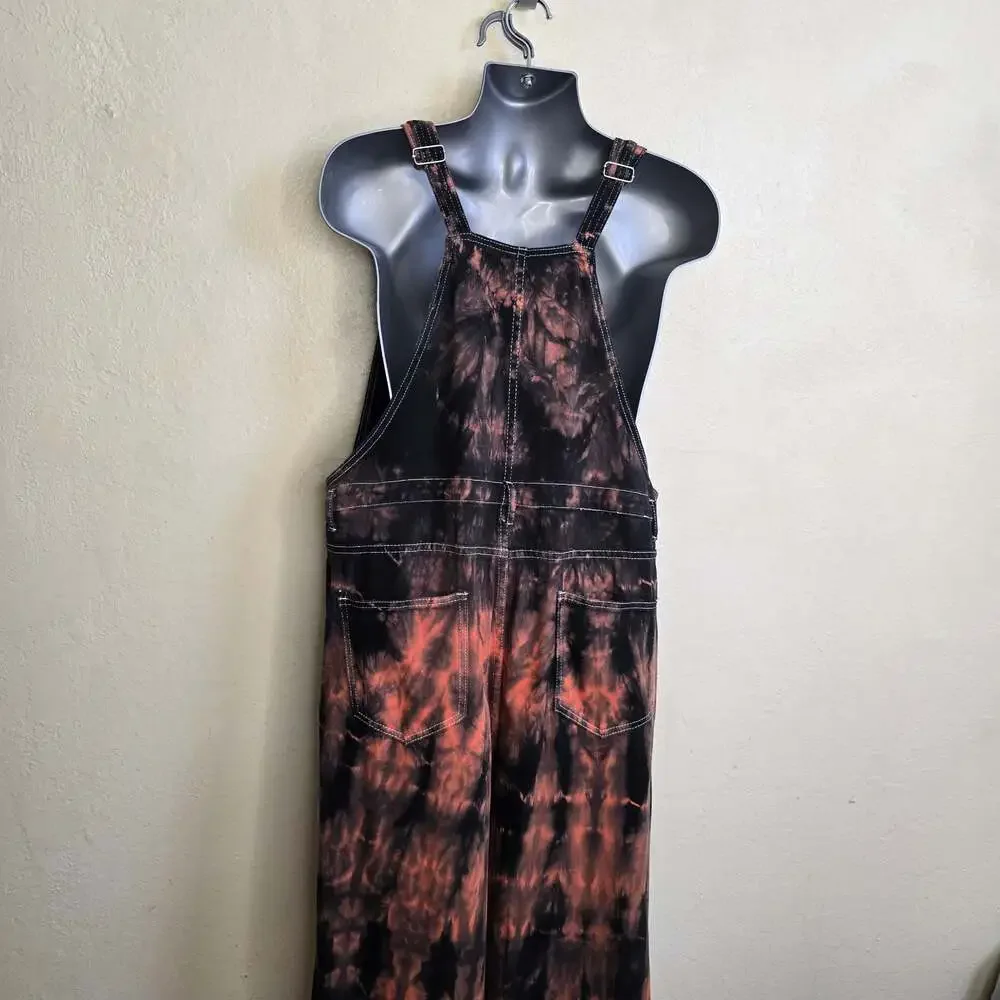 Shein Manfinity EMRG Men Tie Dye Flap Pocket Overalls XXL